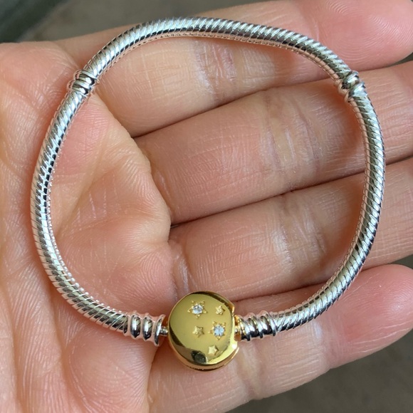 NWOT Moments Shooting Star Clasp Snake Chain Bracelet Sterling Silver 925 - Picture 6 of 10